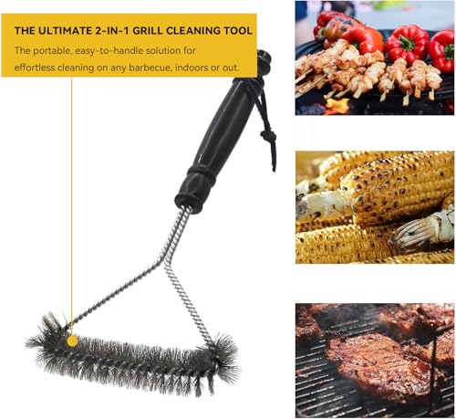 BBQ Cleaner, 2 Packs Metal BBQ Grill Cleaning Brush and Scraper. 12-Inch and 8-Inch Steel Barbecue Bristle Cleaner for Barbecue Grill Kitchen Cleaning Brush for Easier and Effective Clean 5 BBQ Cleaner, 2 Packs Metal BBQ Grill Cleaning Brush and Scraper. 12-Inch and 8-Inch Steel Barbecue Bristle Cleaner for Barbecue Grill Kitchen Cleaning Brush for Easier and Effective Clean - Image 5