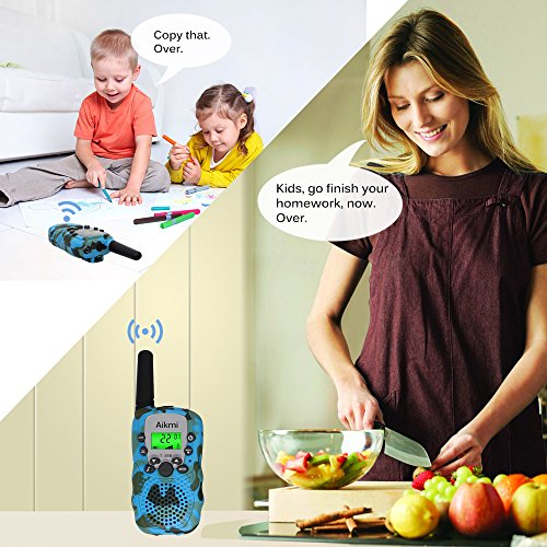 Walkie Talkies Kids Two Way Radio Wireless Interphone 22 Channel FRS GMRS Durable Toy Handheld Walkie Talkie 2 Miles Long Range Battery Operated Boy Gift for Outdoor Adventures Camping and Hiking Camo
