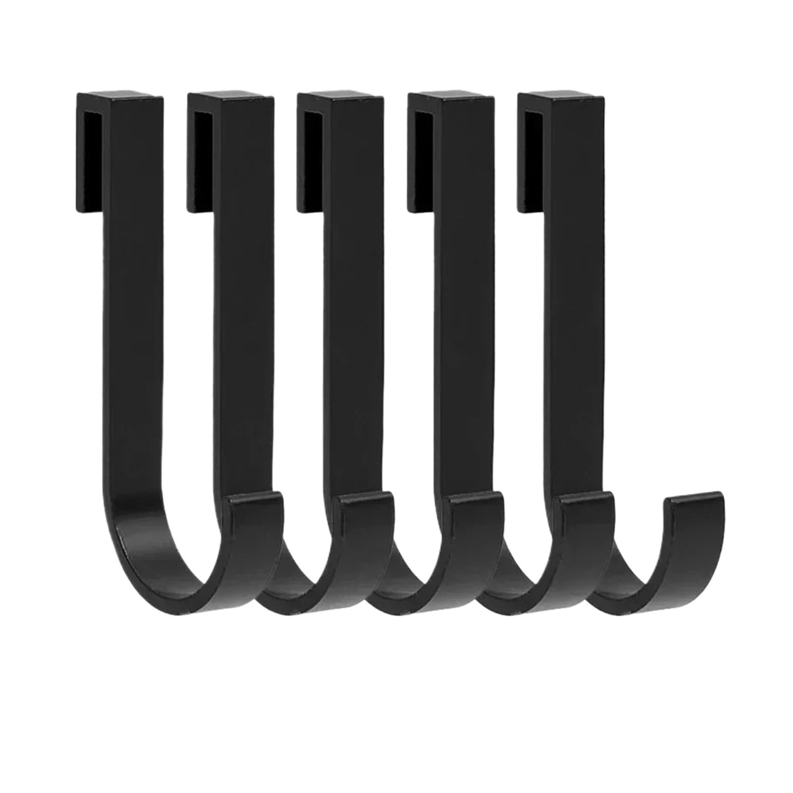 AXVORO Over Door Hanger Door Cabinet Hanger Hook Anti-Rust Cupboard Rack Door Rear Hangers Towel Clothes Coat Bag Sundries Bathroom Metal Rack Organizer(Black,5PCS)