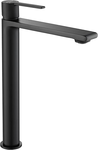 Casta Diva Grifo de lavabo de baño de una sola manija, incluye placa de cubierta para fregadero de baño de 1 o 3 agujeros, instalación sin