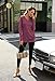 Womens Tops Ladies Long Sleeve Fall Shirts V Neck Casual Blouses Loose Fitting Tees Plain Color Tunics Dressy Clothes Style Fashion Trending Camisas Blusas de Mujer Moda Playeras Fuchsia X-Large