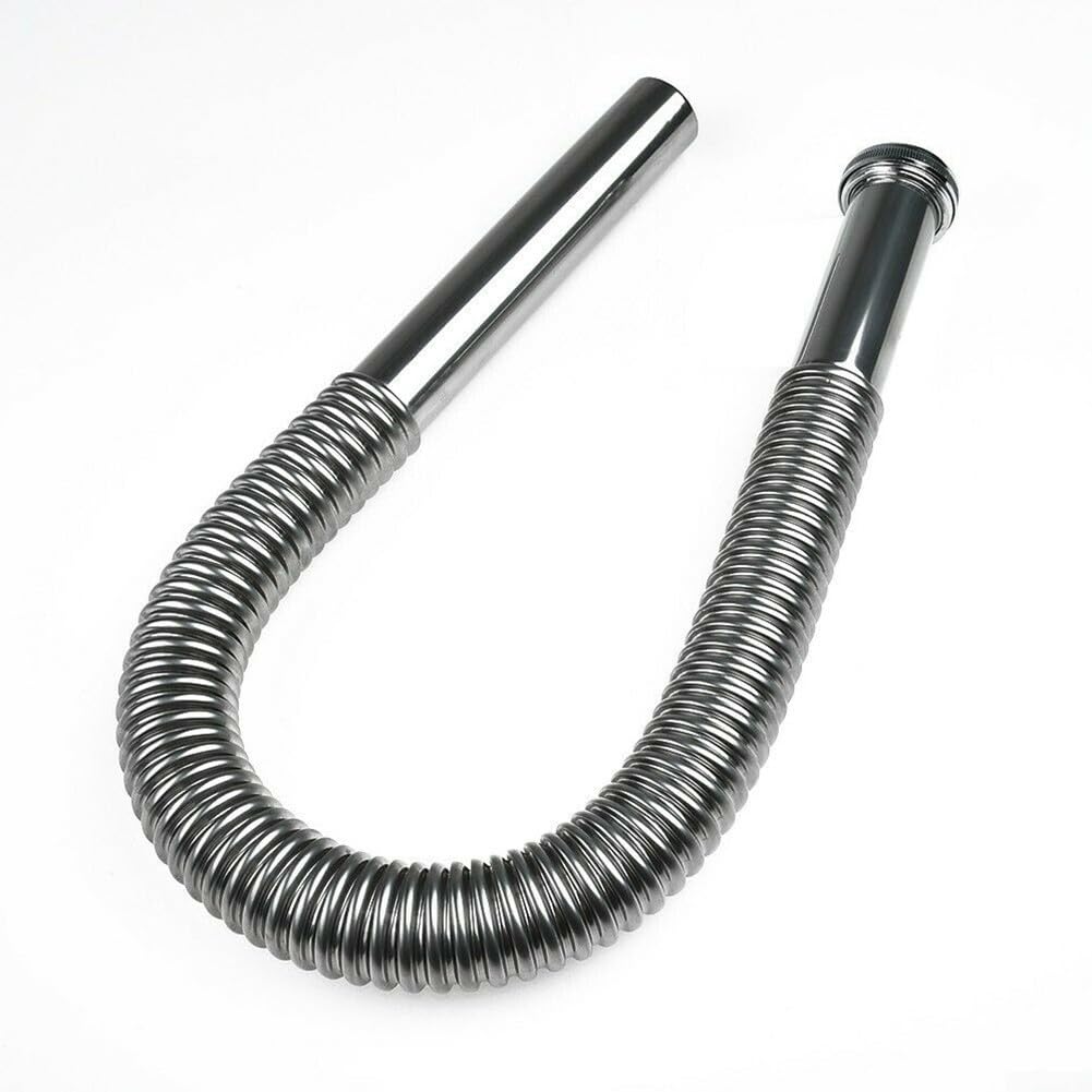 Tubo di scarico flessibile per lavandino, 80 cm, in acciaio inox, per bagno, cucina, impianto idraulico