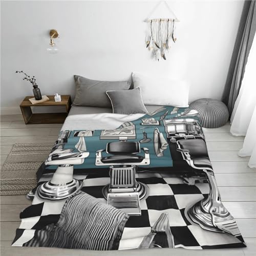 Couverture micro polaire barbier cadeau idéal plaid doux chambre - 8
