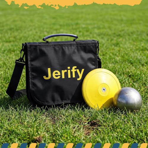 Jerify 2 Pcs Discus Throw Carrier Bags, Throwing Sports Discus and Shot Put Carrying Disc Golf Bag, Track & Field Equipment Storage Tote for Athletes, 11.4" x 6.9" x 0.8"