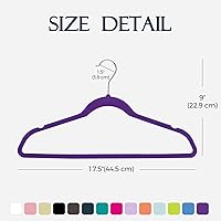 Vista 7 de HOUSE DAY Paquete de 60 perchas de terciopelo morado noble, perchas de terciopelo antideslizantes para ropa resistentes para abrigos, perchas