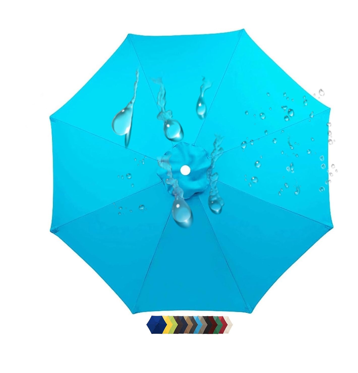ILiemao Umbrella Replacement Cloth 6 Arms/8 Arms Replacement Parasol Canopy Cover 2m 2.30m 2.5m 2.7m 3.0m Outdoor Patio Garden Umbrella Canopy Market Patio Canopy Cover(M12,270 cm 8.8ft 6 Ribs)