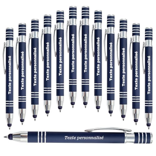 Stylos à bille personnalisés pour étudiant et bureau par lot de 24 pièces encre noire