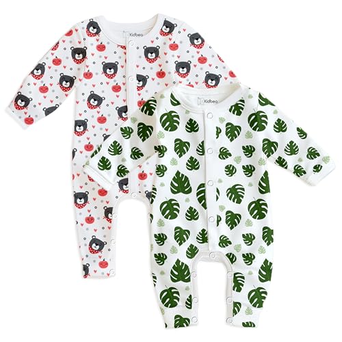 Kidbea Organic Cotton Full Sleeve Baby Rompers | Soft, Cute Printed Romper for Baby Boy & Baby Girl Playwear