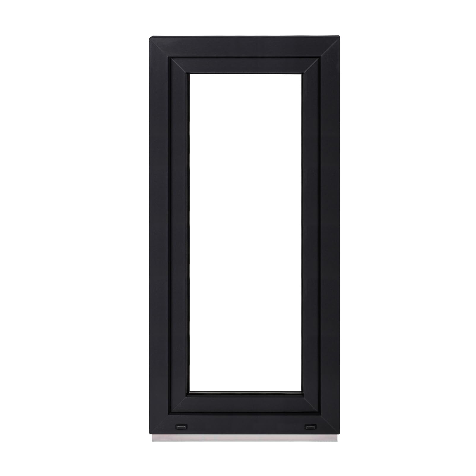 Framex Finestra da cantina in PVC, bianca all'interno/antracite all'esterno, larghezza x altezza 40 x 90 cm (400 x 900 mm), doppio vetro (32 mm), apertura a ribalta e rotazione DIN sinistra