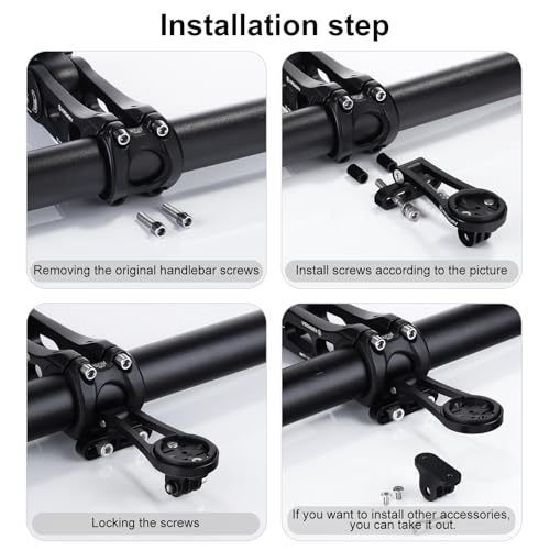 KREMORV Suporte de bicicleta ajustável na frente estendido para computador para Garmin Edge