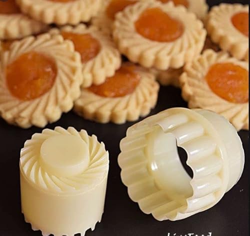 Pineapple Tart Jam Marmalade Thumbprint Linzer Cookies Stamps Circle Flower Sunny Edge Wave Cutter Mold 2" #TOP5