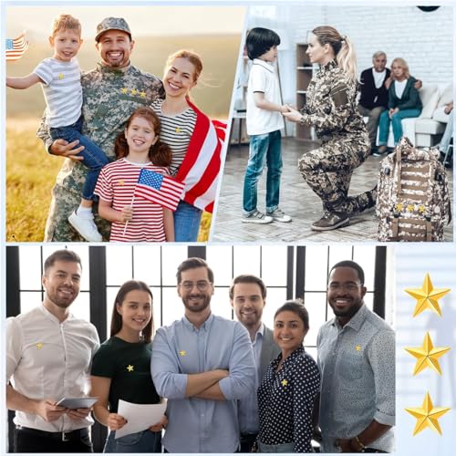 Image of SANNIDHI Badges with Pin, 30mm Star Badge Lapel Pin, Mini Memorial Day Gold /Silver Stars Sheriff Badges for Bags Hat Clothes, Metal Military Award Labor Day Party Costume Decor Pins