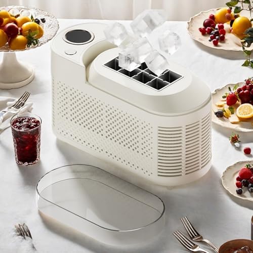 Fabricadora de hielo portátil blanca compacta 8 cubos miniatura 1