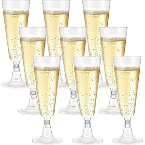 Alihoo Champagneglazen, 20 stuks, transparante champagneglazen, plastic, dessertbekers, steelglazen, 150 ml, voor…