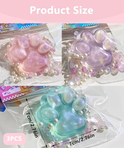 Image of 3PCS Squishy , Taba Squishy Paw Cute Animals Stress Fidget for Boys Girls Birthday Party Gifts