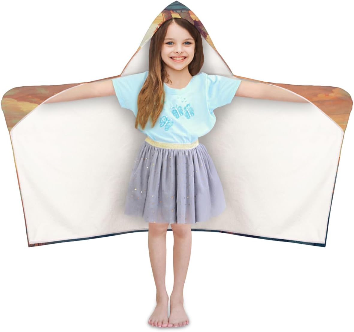 Pardick Kids Bath Towel Lion Mountain Beach Towel with Hood Pool Cover Up for Girls Boys Soft Absorbent Hooded Bath Towel Toddler Towels for Beach, Pool