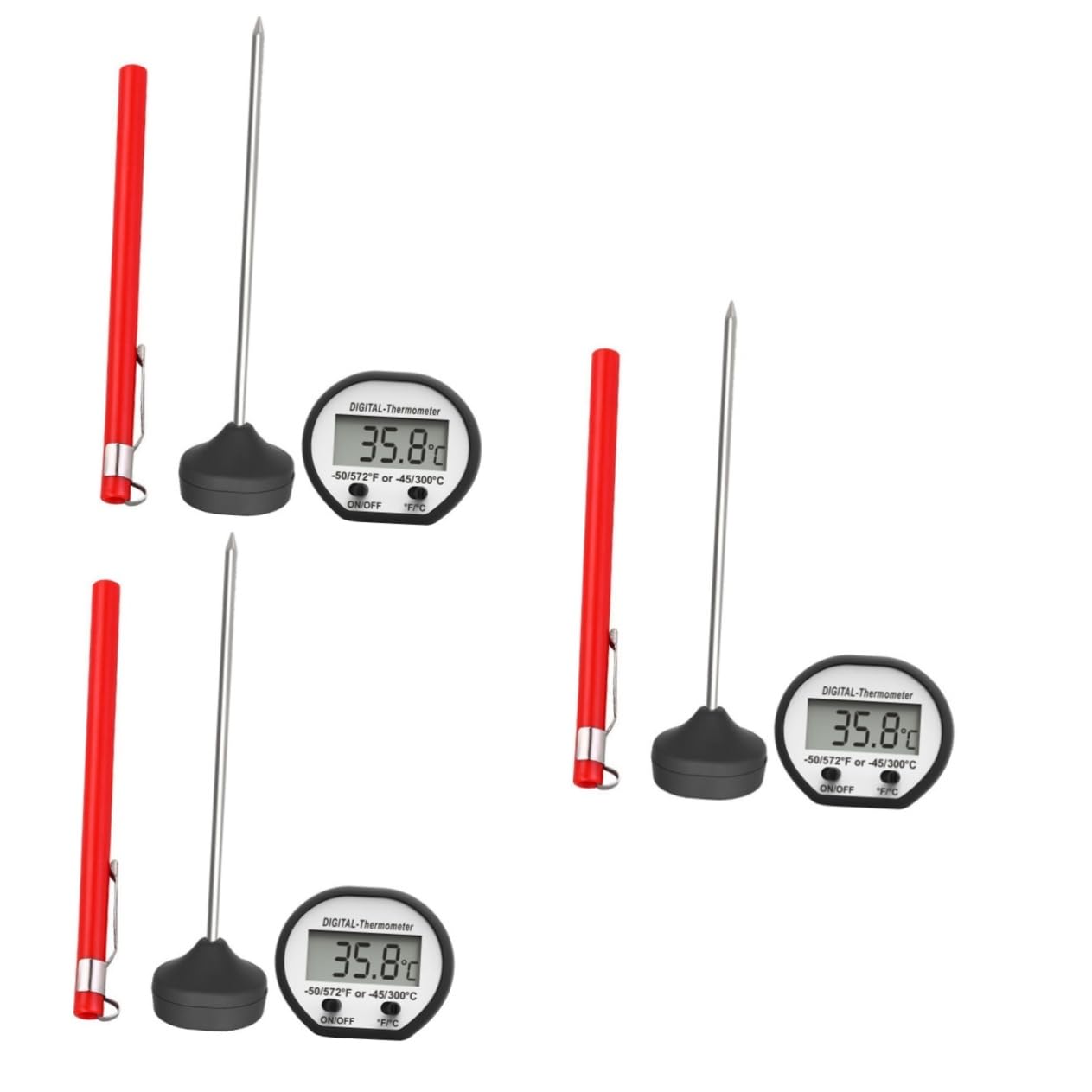 MAGICLULU 3 Piezas manómetro de barbacoa parrilla comida electronica parilla horneando termómetro para carne termómetro de cocina tipo de sonda termometro de agua café con leche