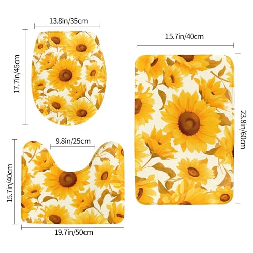 Tapis de sol antidérapant orange 61x40,6cm lot de 3 tapis flanelle imprimé - 3