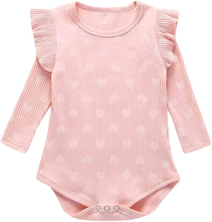 Amazon Co Jp Florrita ベビー服 女の子 新生児 花柄 ハート柄 ロンパース 長袖 袖なし フリル カバーオール 赤ちゃん 服 人気 0歳 ベビー 柔らか 肌着 キッズ 着替え便利 ルームウエア パジャマ ボディスーツ 普段着 出産祝い 誕生日祝い 満月 プレゼント 服