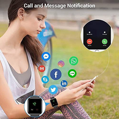 Xiaoyixian Smart Watch, 1.44" Touch Fitness Tracker,With Sport Smartwatch,Message Call Reminder Smart Watch For Women Kids Compatible With Ios Android -Black #TOP3