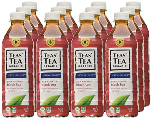 Image of Teas' Tea Unsweetened Organic Black, 16.9 Ounce (pack Of 12)