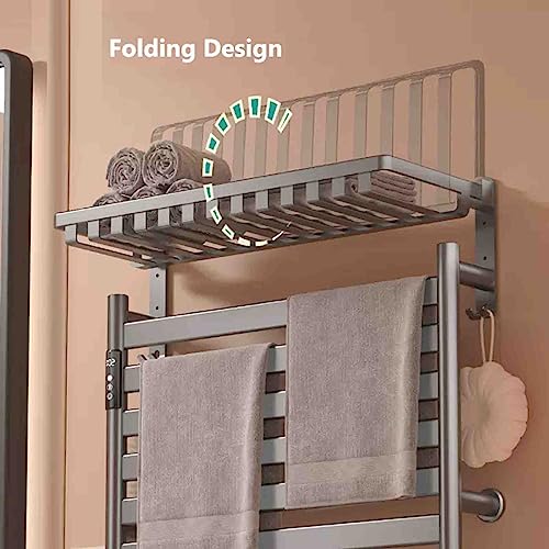 Toallero eléctrico de aleación de aluminio con estante plegable superior 7