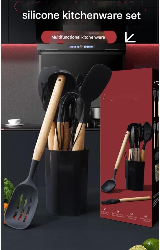 Multifunctional Cooking Tool Silicone Set On Nonstick Pan Functional For Various Cooking Tasks