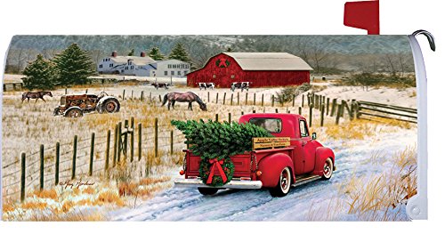 Christmas Truck - Mailbox Makeover - Vinyl with Magnetic Strips - Licensed, Copyrighted and Made in the USA by Custom Decor Inc.