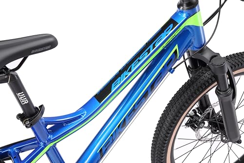 Miniatura 6 de Bikestar Bicicleta De Montaña De Aluminio Bicicleta Juvenil 20 Pulgadas De 6 A 9 Años Cambio Shimano De 7 Velocidades, Freno De Disco, Horquilla De Suspensión Niños Bicicleta Azul Verde