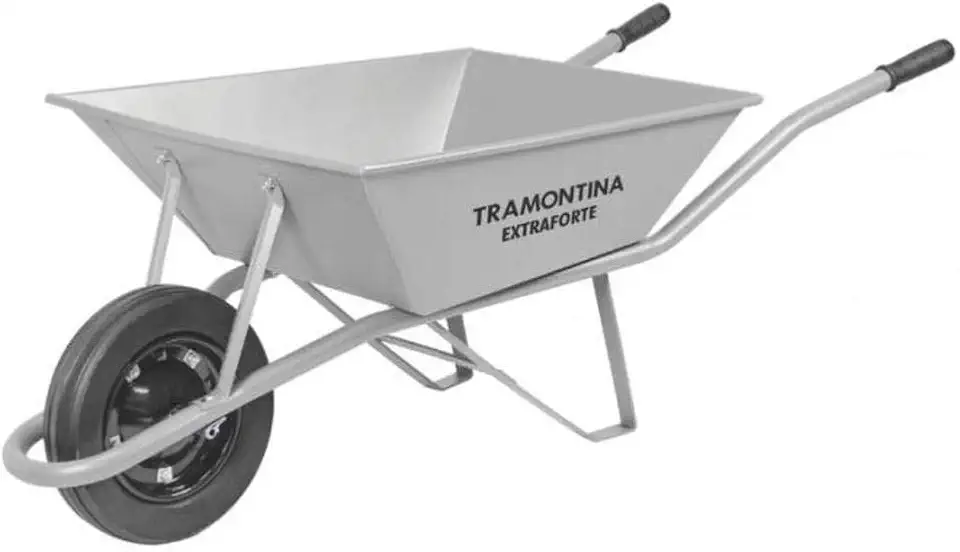 Carrinho De Mão Extraforte, Caçamba Metálica Reforçada, 65 L, Braço Metálico
