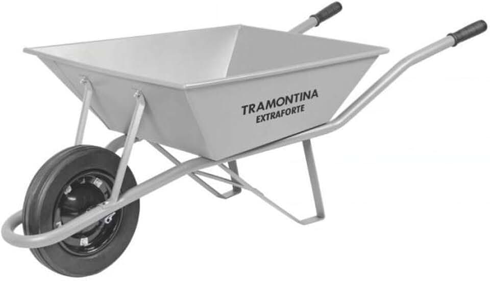Carrinho De Mão Extraforte, Caçamba Metálica Reforçada, 65 L, Braço Metálico