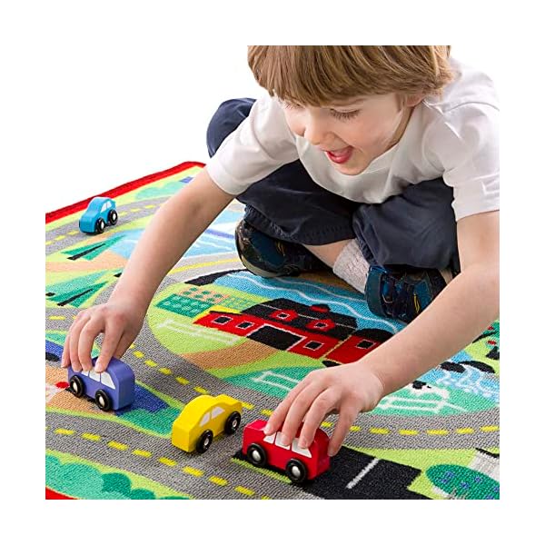Melissa & Doug Spielteppich (100 x 90 Zentimeter) - Stadt und Straßen mit Autos (5 Teile) – Bild 3