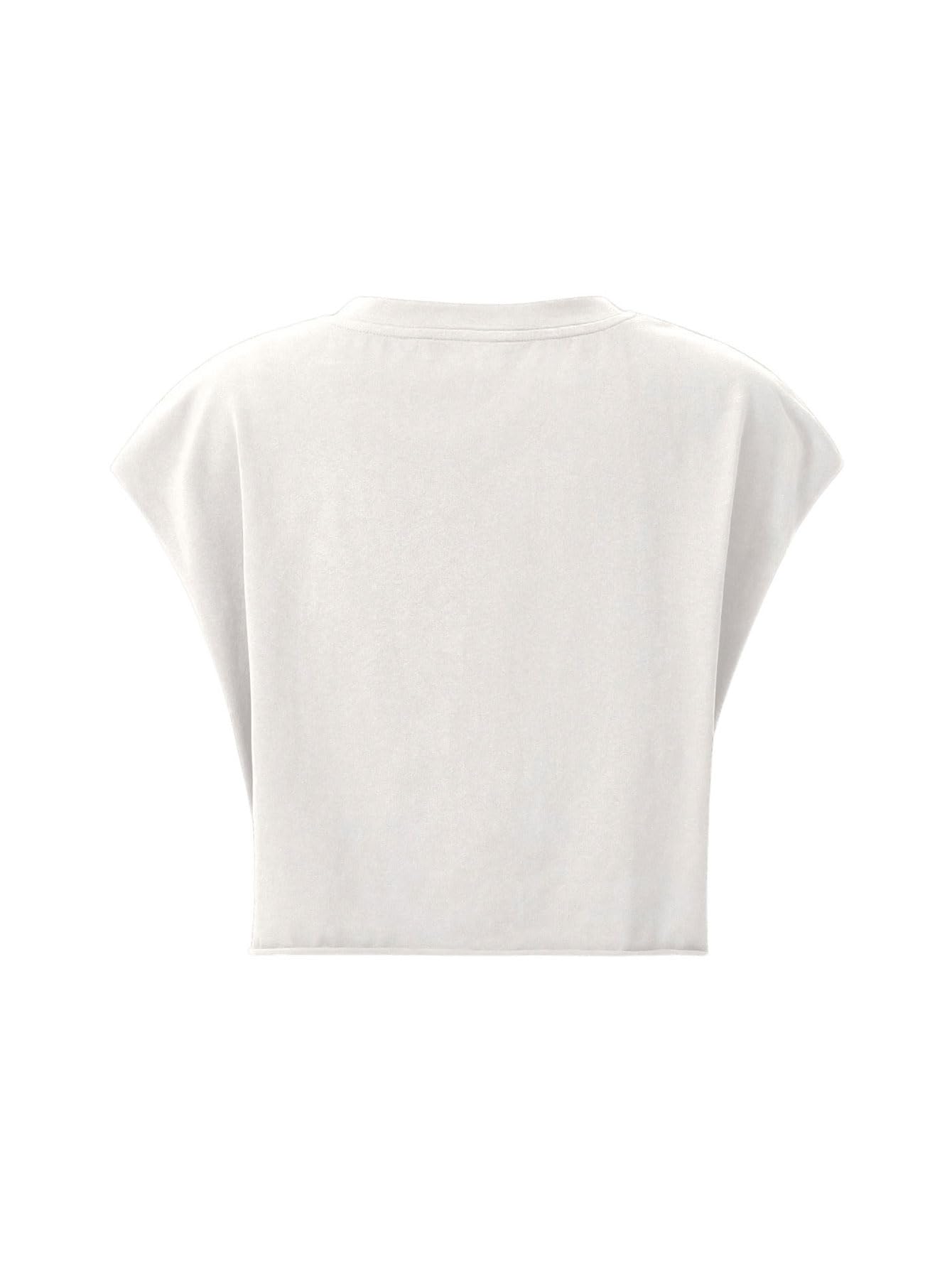 GORGLITTER Women's Graphic Print Cap Sleeve Crop Top Casual Round Neck Short Sleeve T-Shirt