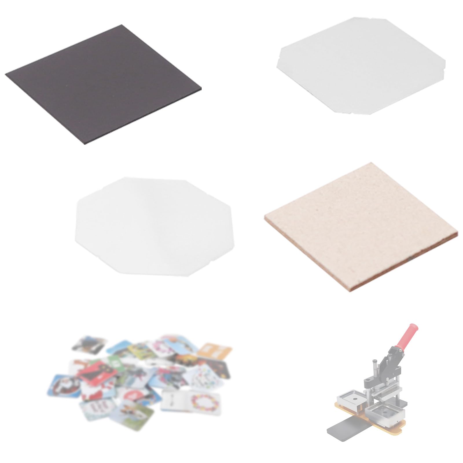 500/1000 zestawów tekturowych materiałów magnetycznych odpowiednich do magnesów na lodówkę DIY o wymiarach 2,5 x 2,5 cala materiały eksploatacyjne do produkcji kwadratowych 500Sets-Acrylic