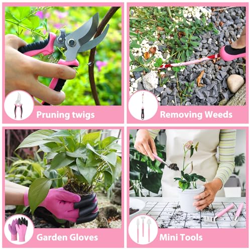 Fixmend Gardening Gifts for Women, 12 Pcs Garden Tools Set with Flower Print, Gardening Hand Tools Gift Kits for Birthday, Mother's Day, Christmas, Retirement, Valentine's Day 6 Fixmend Gardening Gifts for Women, 12 Pcs Garden Tools Set with Flower Print, Gardening Hand Tools Gift Kits for Birthday, Mother's Day, Christmas, Retirement, Valentine's Day - Image 6