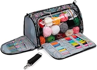 Aeelike Knitting Bags for Women, Knitting Bags and Knitting Organizers Extra Large, Knitting Bags for Wool and Needles Storage UK, Craft Bags with Compartments, Yarn Storage Unit Travel Crochet Bag