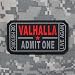 VALHALLA ADMIT ONE PVC Morale Patch by NEO Tactical Gear (Black)
