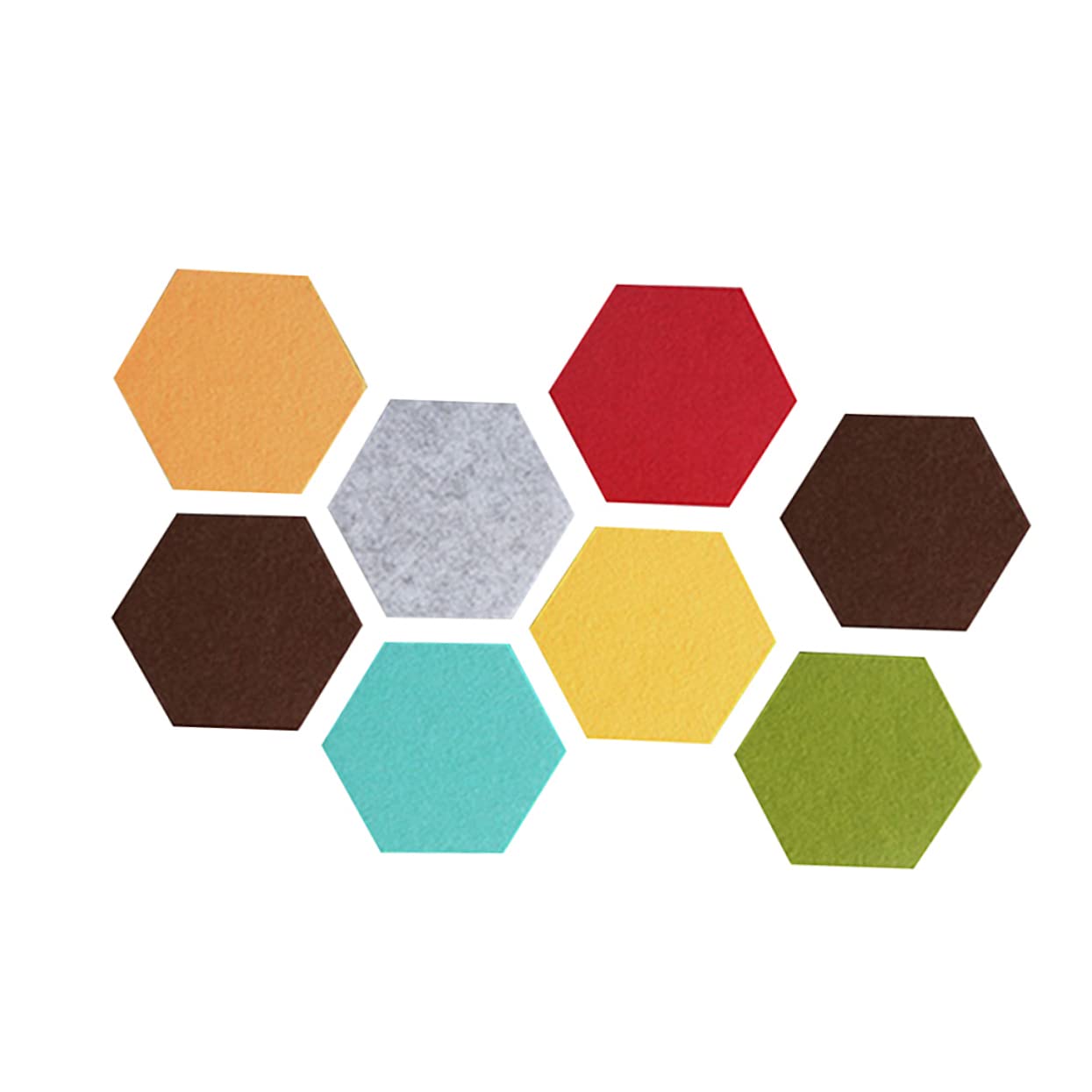 FOYTOKI DIY Wall Decor 8 Pcs Hexagon Felt Bulletin Board Self-Adhesive Wall Tiles for Classroom Photo Frame and Home Random