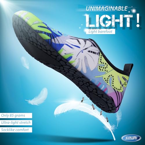 Image of SIMARI Water Shoes for Women Men Swim Aqua Socks Beach Pool Essentials Barefoot Surf River Boat Kayak Sea Yoga Sand Exercise Sport Accessories Breathable Quick-Dry Adult Youth Kid Size SWS001