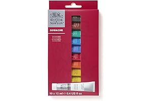 Winsor & Newton Gouache Paint, 10 Count, Opaque and Intermixable Paints for...