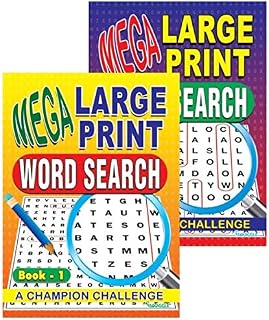 Martello P2174 Mega Large Print A4 Word Search Puzzle Books - Set of 2
