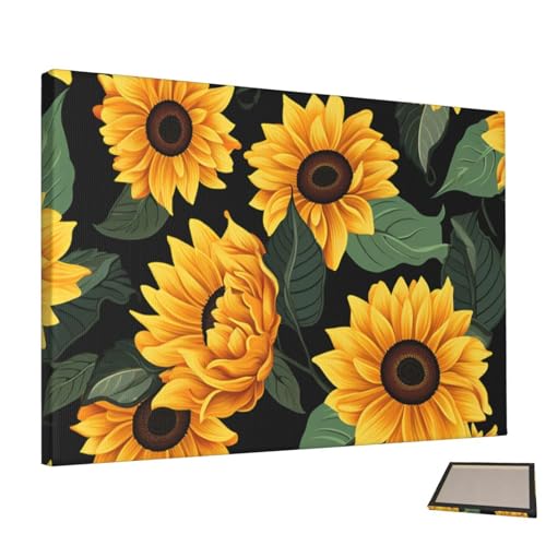 Toile tournesol pour illuminer un salon sombre sans repeindre
