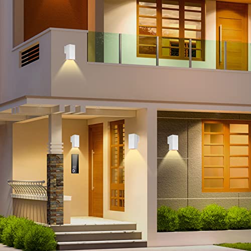 Zuukole Dusk To Dawn Outdoor Wall Sconce, Exterior Light - Etl Listed, Aluminum Anti-Rust Waterproof Wall Mount Rectangular Design – Up Or Down Photocell Outdoor Lighting For Porch, Garage Or Patio #TOP5