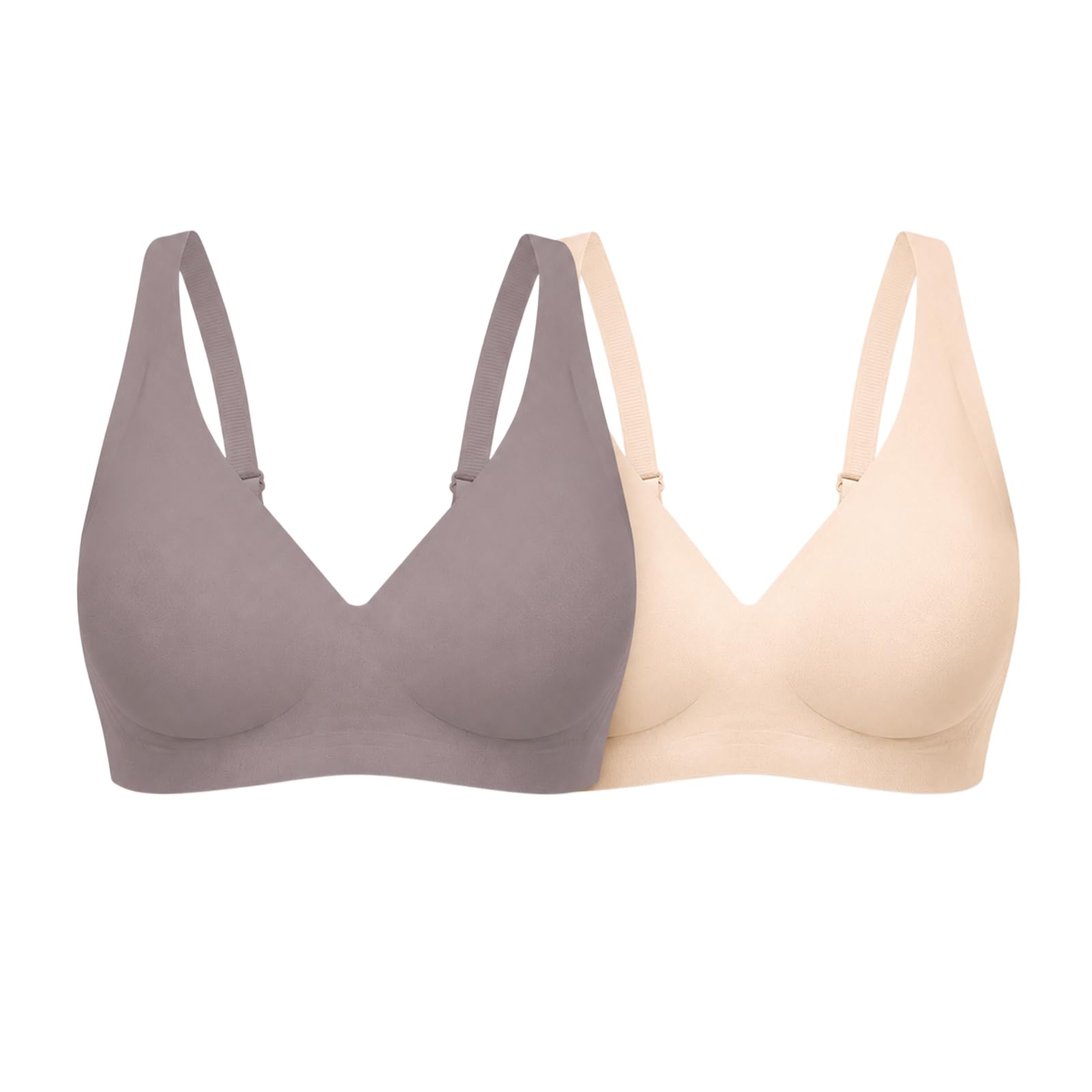 Jelly Bras - Brasier sin aros para mujer, con escote en V profundo