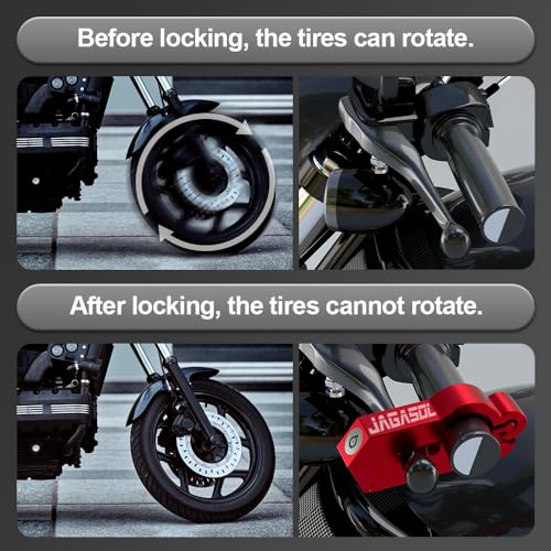 JAGASOL Motorcycle Lock Combo: Helmet & Brake Anti-Theft Handlebar Lock for Moped, Motorbike, Scooters, ATV, Dirt Bike, Street Bike