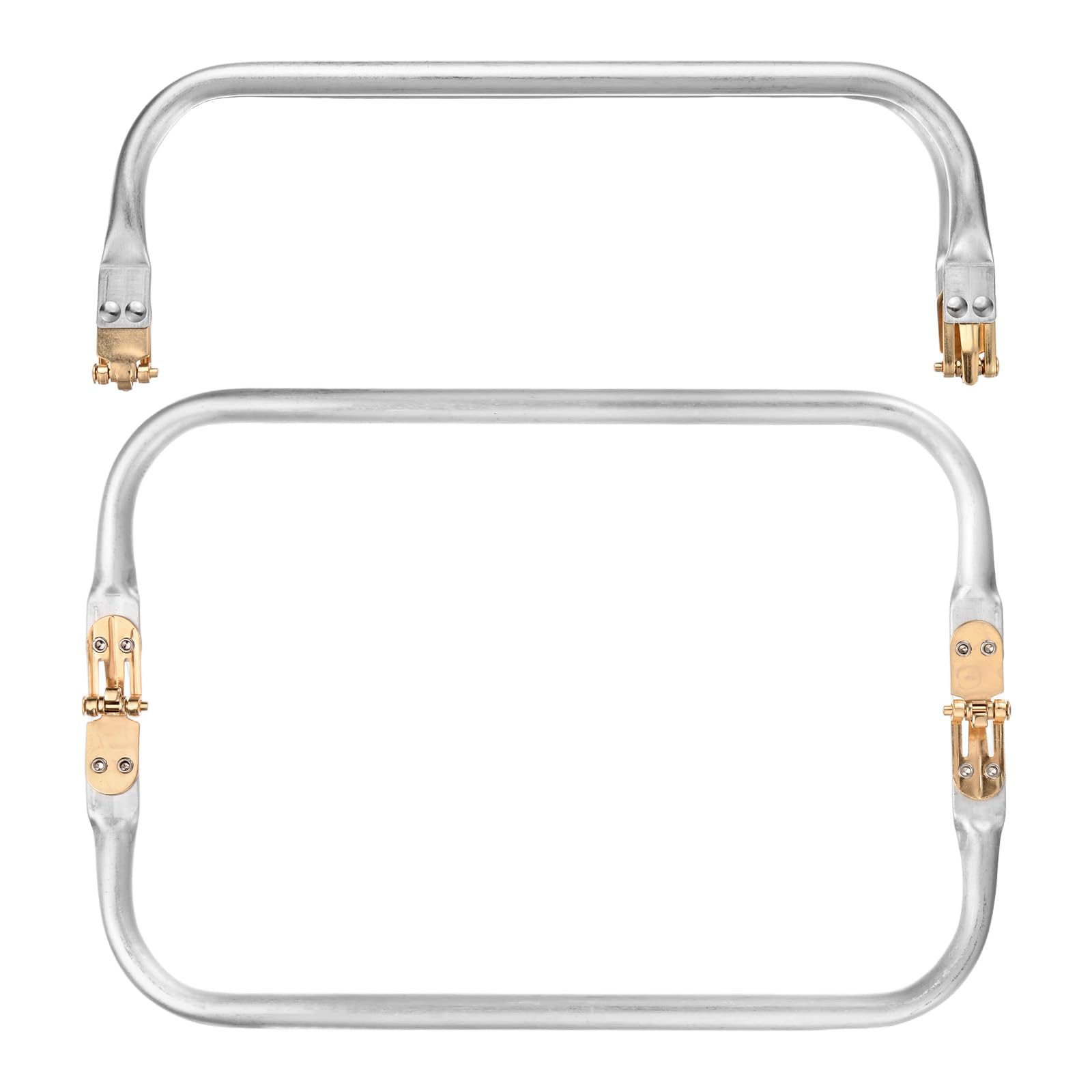 TIXIPEM 9.84IN Metal Purse Frame [2PCS] - Rectangle Frame Kiss Lock Clasp Use for DIY Purse Handle Making Supplies & Sewing Bag Clutch Crafts - [Gold Tone] Bag Hardware Replacements