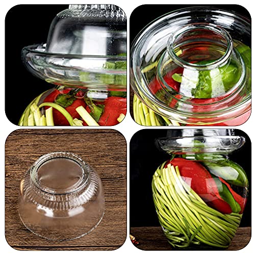 Glass Fermenting Jar Traditional Chinese Fermentation Crock With Water Seal Airlock Lid 4.5 L Large Capacity For Pickling Kimchi Sauerkraut #TOP4