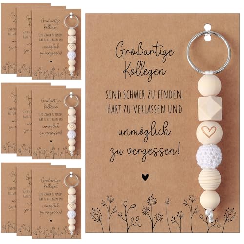 Porte-clés merci et cartes : lot de 10 kits cadeaux de remerciement pour collègues