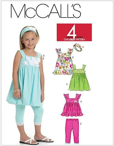 Amazon.com: McCall's Patterns M6019 Children's/Girls' Top, Dresses ...