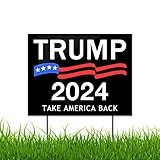 Greatingreat-Trump for Present 2024-Take American Back- Outdoor Lawn Sign - Yard Sign - 1 Piece-Black